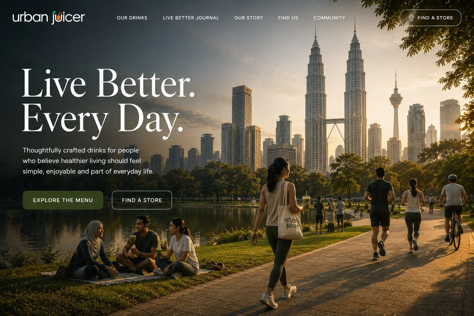 Urban Juicer website design screenshot